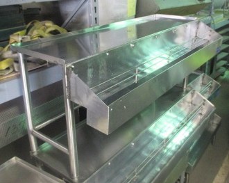 5' Stainless Steel Back Bar Glass Drainboard w/ Double Liquor/Syrup Speed Rail 16507